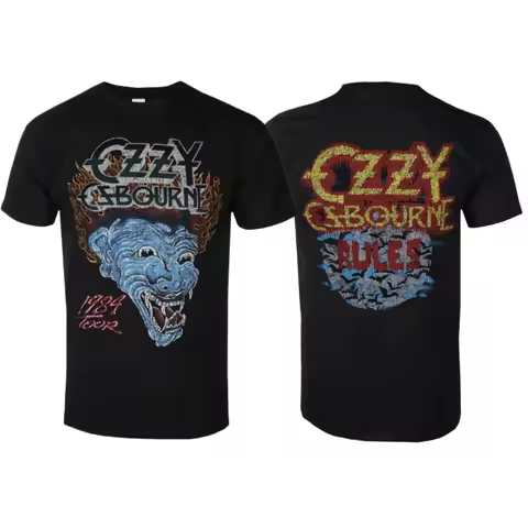 Ozzy Osbourne Bark At The Moon Tour '84 Printing Casual Trendy T-shirt, Cotton T-shirt, Street Class
