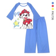 ชุดนอน ชนิดผ้าฝ้าย ลายการ์ตูน paw patrol สำหรับเด็ก ของแท้ 100%