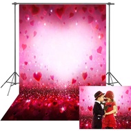 RUINI Valentine's Photography Backdrop Red Hearts Love Theme Shiny Sparkling Bokeh Party Decorations
