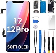 [Soft OLED] for iPhone 12 Screen Replacement with Front Speaker Proximity Sensor 12PRO Display 3D To