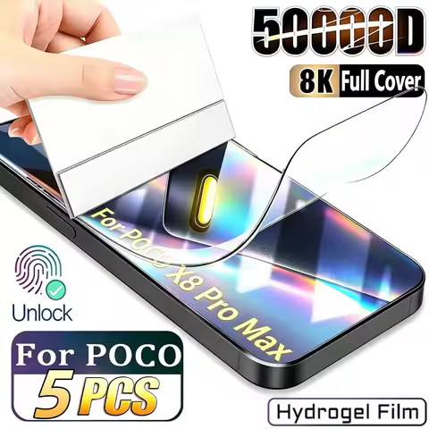 1-5Pcs Hydrogel Film For Xiaomi Poco X8 Pro Max X7 X6 X5 M8 M7 M6 M5 Screen Protector Poco F8 Ultra 