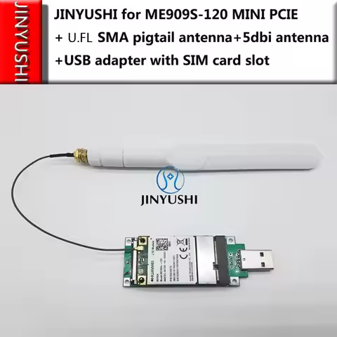 ME909S-120 MINI PCIE+U.FL SMA pigtail antenna+5dbi antenna+USB adapter with SIM Card Slot 4G FDD LTE