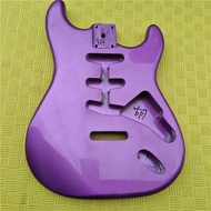 Two pieces of mahogany Splicing together Purple 6 Strings Tremolo ST Electric Guitar Body,3S Route  