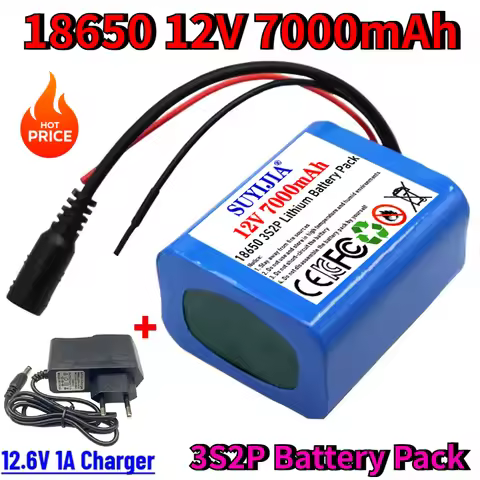 3S2P 12V 7000mah Battery 18650 Li-ion 7Ah Rechargeable Batteries with BMS Lithium Battery Packs Prot