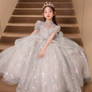 Children's Emcee Evening Dress Girls' Princess Dress Girls' Piano Performance Costume ET11