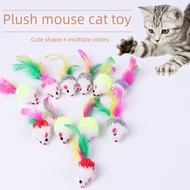 Cat Funny Cat Mouse Colorfulful Tail Plush Mouse Cat Toy Realistic Mouse Cat Toy
