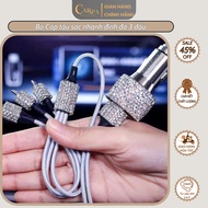 Car Charger Set, Rhinestone Car Charging Cable - Fast car charger, Car phone charger