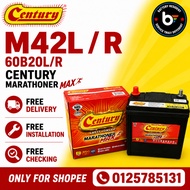 Installaton Provided Century Marathoner Max M42 M42L R 60B20L R EFB Car Battery Bateri Perodua Myvi 