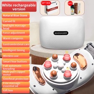 Abdomen Massager Natural BianStone Kneading Heating Waist Massager Abdomen Massage Warm Stomach Tumm