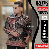 KEMEJA Men's Batik Long Sleeve Modern Batik Shirts Long Sleeve Batik Shirts Men Slimfit Batik Shirts Men Premium Batik Work Men Batik Shirts Men Long Sleeve Modern Batik Aluna YRA 027