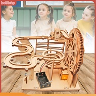 {bolilishp}  3d Wooden Puzzle Toy Handmade 3d Puzzle Toy Diy Electric Wooden Puzzle Toy with Rolling Ball Track Fun Stem Educational Gift for Adults Kids Handmade for Birthday