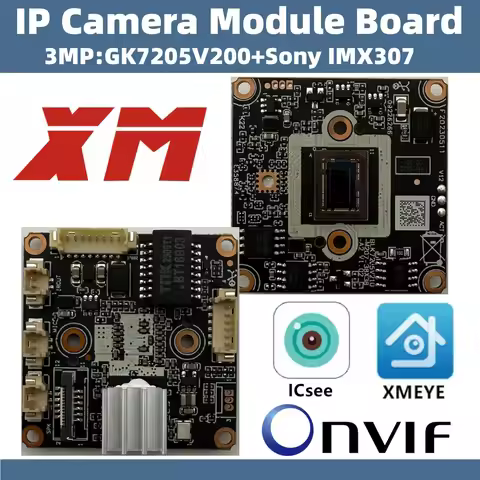 G3S XM 3MP 2304*1296 GK7205V200+IMX307 IP Camera Module Board ICsee XMEYE P2P IRCutLow illumination 