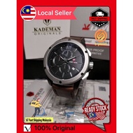 🇲🇾Ready stock🇲🇾 KADEMAN K845 Men‘s Leather Fashion Watch With Date