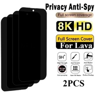 2PCS Full Cover Tempered Glass Anti Spy Privacy For Lava Bold N1 Pro 5G 4G Nxt Black Edge Glass Film