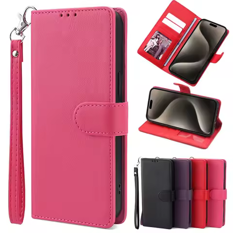 Soild Pu Leather Wallet Strap Case For Sony Xperia XZ premium XZS XR XZ1 Z6 XZ3 XZ2 Compact XA2 XA1 