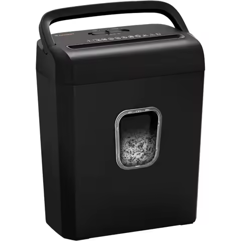 Bonsaii 6-Sheet Micro-Cut Paper Shredder, P-4 High-Security for Home & Small Office Use, Shreds Cred