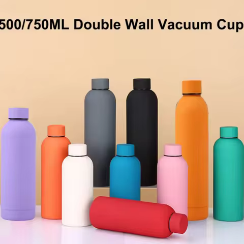 750ml Double Wall Stainless Steel Vacuum Cup Water Bottle Thermos Bottle Keep Hot and Cold Insulated