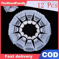 TheWoodFamily 12 Pcs White Plastic Badminton Ball Shuttlecos Sport Training Sport MY