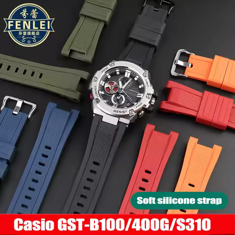 Resin Rubber Watch Strap For Casio Heart Of Steel G-shock GST-B100 GST-210 GST-130/W300 Men's Sports