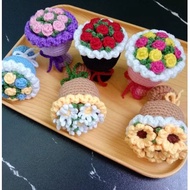 Crochet Flower Bouquet Keychain Crochet Keychain