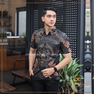kemeja batik pria baju lengan pendek hem cowok Kemeja Lengan pendek Slimfit Atasan batik outfit Kond