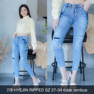 Jeans Wanita 7/9 HYEJIN RIPPED-twenty olshop