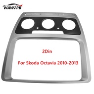 2Din Car Stereo Fascia Frame Radio Panel Fascia Trim Kit  For Skoda Octavia 2010-2013 Manual AC