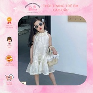 Soft and airy floral collar lace dress - Dieu Linh shop kids dress size 8-38kg DL70