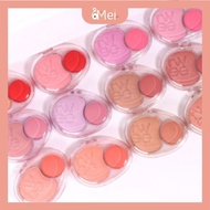 [Niuniumei] Fwee Two-Color Blush Cream Marshmallow Blush Cream Blush Moisturizing Blush Color Holdin