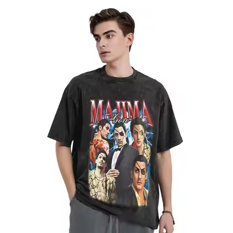 Yakuza Majima T Shirt Hipster T Shirts Short-Sleeved Awesome Tshirt Summer Cotton Round Neck Plus Si