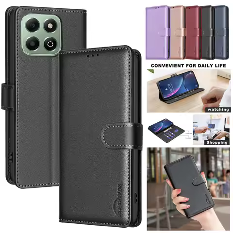 Wallet Flip Anti-theft Case For Huawei Honor X6B JDY-LX1 JDY-LX2 6.56" HonorX6B 2024 Leather Cover R