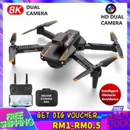 【Malaysia Spot Sale】Drone Obstacle Avoidance Drone Dual Camera Drone Quadcopter Foldable Portable WiFi FPV Drones With 8K HD Camera Long Flight Time
