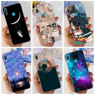 Y7 2019 Case Huawei Y7 Prime 2019 Soft Casing Luxury Space Astronaut Phone Back Cover Huawei Y7 2019 DUB-LX1 Shell