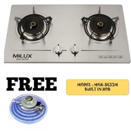 MILUX GAS STOVE BUILT-IN HOB MODEL : MGH633 STAINLESS STEEL PREMIUM(ready stock)