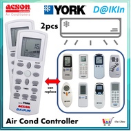 2 Pcs Daikin Replacement Air Cond York Air Conditioner Remote control DGS01 ECGS01 APGS02 AWM07G AWM09G ECGS02