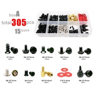 305pcs/box Computer PC Case Assemble Repair Set Kit Screw Bolt Standoff for Hard Disk Drive Fan Moth