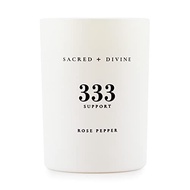 Sacred + Divine 333 "Support Scented Intention Candle, Rose Pepper, Angel Number Manifestation Candl