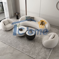 ZHQ Fabric Sofa Simple Cashmere Curved Living Room Arc Sofa Nordic Art Sofa Chair