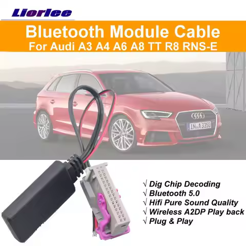 Car Bluetooth Kit For Audi A3/A4/A6/TT/R8 RNS-E BT Music Interface Wireless A2DP Adapter Cable Elect