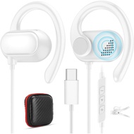 Fon Kepala USB Jenis C Open Ear Boleh Laras dengan Cangkuk Atas Telinga, Fon Telinga Berwayar untuk 