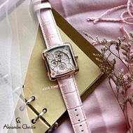 [Original] Alexandre Christie 3030 BFLRGPN Elegance Multifunction Women Watch with Pink dial and Leather Strap