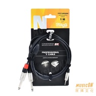 Stagg NYC1 MPS2PR Signal Cable Stereo Head 3.5 To 6.3 Y Type Wire 1M Adapter