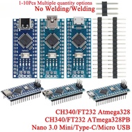 2pcs/1pc Nano V3.0 3.0 Mini/Type-C/Micro USB Controller Development Board Module for arduino CH340 F