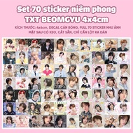 Set of 70 pre-cut TXT BEOMGYU 4x4cm sealed stickers