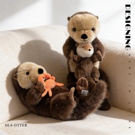 Sea Otter Plush Toys with Sea Otter Baby Plush Dolls, Realistic Sea Otter Plush Gifts for Birthdays,