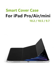 1入組黑色智慧套裝,適用於ipad Pro 11吋1代2代、12.9吋3代6代,air 4代5代,pad 10代9代8代7代,air 2 1 9.7吋,air3 10.5吋,mini 6 5 4代平板電腦,透明三折支架