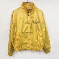 SUNTORY麥芽啤酒教練夾克，全紐扣尼龍夾克，黃色，古著