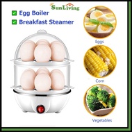 Electric Egg Boiler Half Boiled Egg Maker Double-Layer Mini Cooker Breakfast Steamer 2-Pin Plug Auto Power-off Egg boiler VTVD