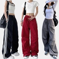 Hotgirl Summer Sport Wide Leg Pants High Waist Baggy Korean Style Casual Thin pants for women