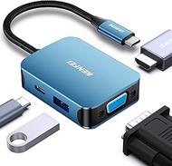 BENFEI USB C HUB 4in1, USB Type-C to HDMI VGA Adapter, USB C to USB Adapter, USB Type-C Power Delive